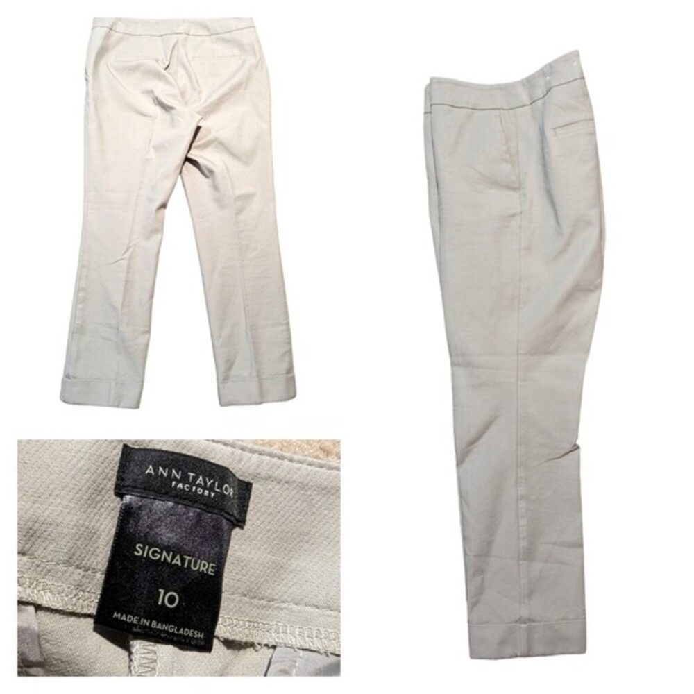 Quiet Luxury Office Siren Normcore Ann Taylor Size 10 Beige Chino Dress Pants